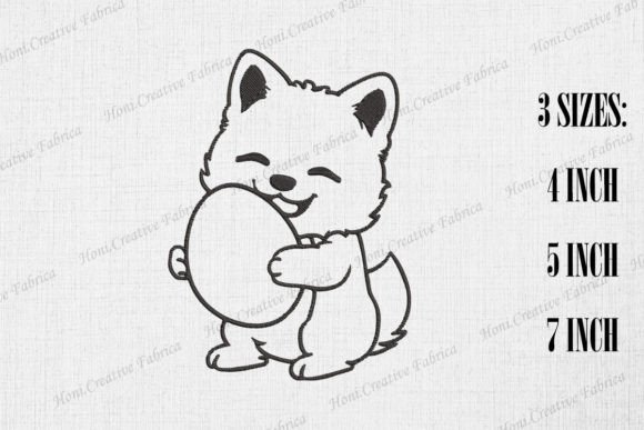 Cute Dog Hugging Easter Egg Embroidery Review