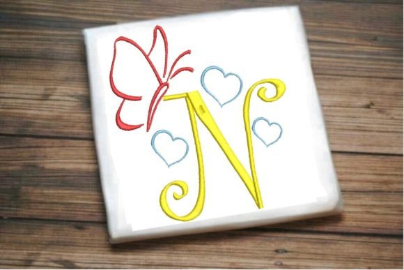 Review: N Letter Love Butterfly Monogram for Custom Embroidery