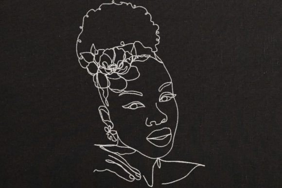Reviewing African American Woman Face 3 for Embroidery
